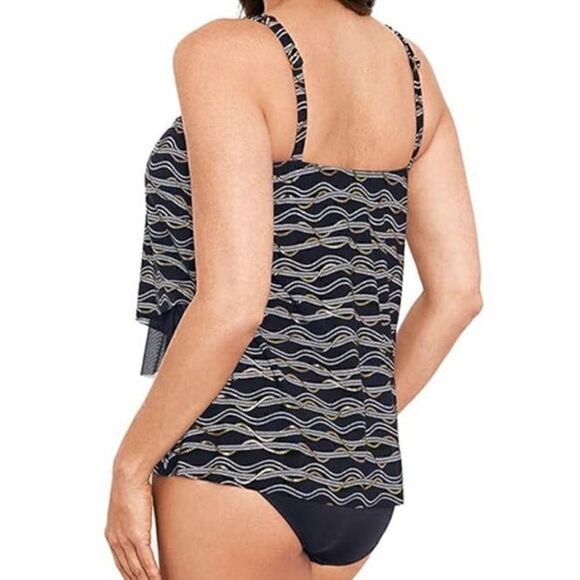 MIRACLESUIT Plus Size Linked In Mirage Underwire Tankini Top swimsuit - Picture 6 of 12